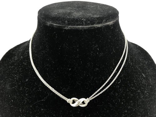 Tiffany & Co Sterling Silver Double Chain Infinity Necklace - Queen May