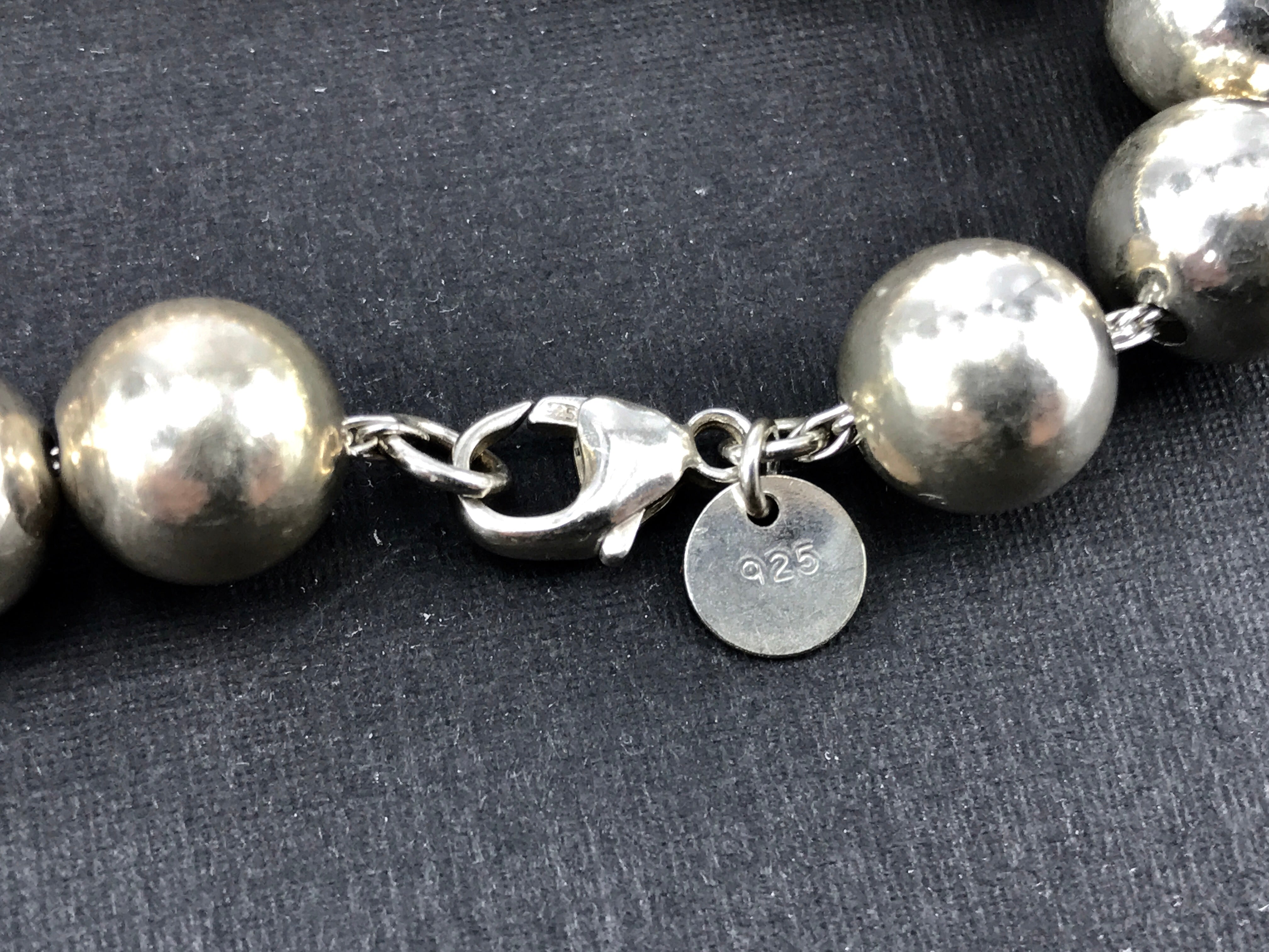 SOLD * Sterling Silver Vintage Tiffany Ball and Heart Bracelet
