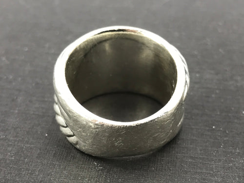 David Yurman Sterling Silver 15mm Crossover Wide Band Ring Size 6.75 - Queen May