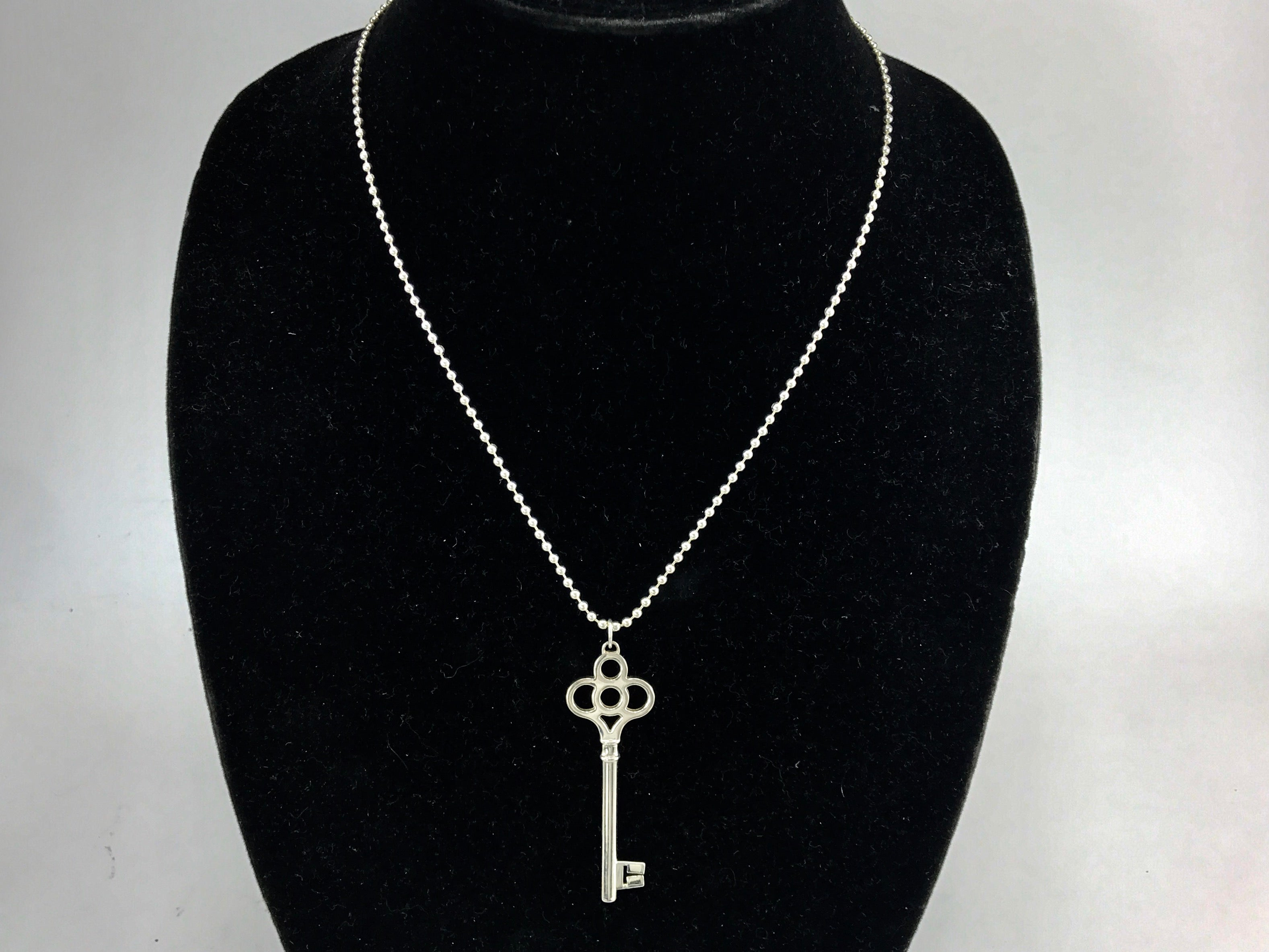 Tiffany Co Silver Crown Key Necklace Pendant 24 OR 30 Inch 