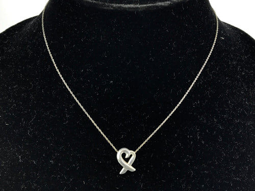 Tiffany & Co Sterling Silver Paloma Picasso Open Heart Necklace 16.25" - Queen May