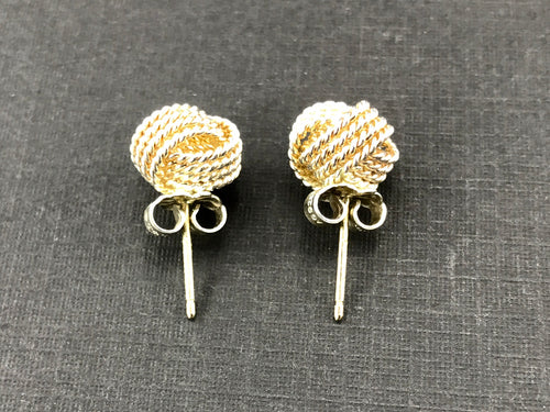 Tiffany & Co Sterling Silver Knot Rope Ball Earring Studs - Queen May