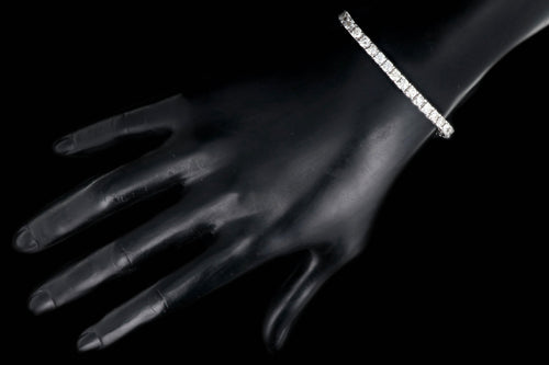 Modern 14K White Gold 7 Carat Diamond Tennis Bracelet 7" - Queen May