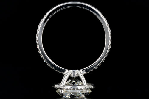 New Platinum 3.53 Carat Old European Cut Diamond Halo Engagement Ring GIA Certified - Queen May