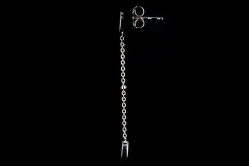 New 14K White Gold Diamond Marquise Dangle Earrings - Queen May