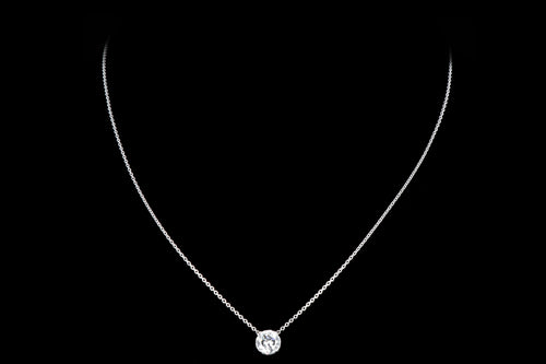 New 14K White Gold 1.34 carat Diamond Necklace - Queen May