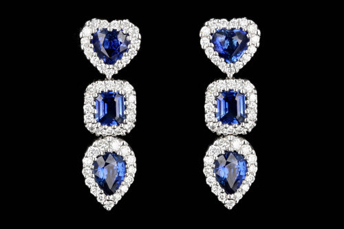Gregg Ruth 18K White Gold Sapphire and Diamond Earrings - Queen May