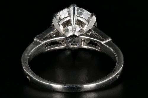 Modern Platinum 3.01CT Round Brilliant Cut Diamond Engagement Ring GIA Certified - Queen May