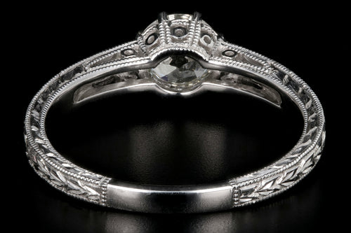 Modern 14K White Gold .69 Carat Old European Cut Diamond Engagement Ring - Queen May