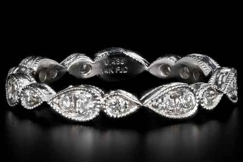 New 14K White Gold .44 Carat Diamond Eternity Band - Queen May