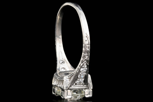 Art Deco Platinum 2.02 Carat Old European Cut Diamond Ring GIA Certified - Queen May