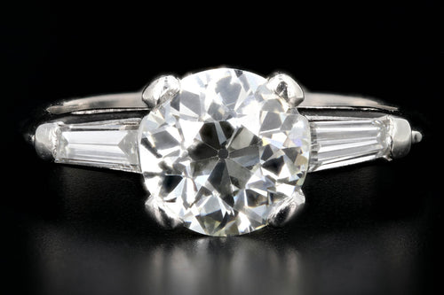 Art Deco Platinum 1.81 Carat Old European Cut Diamond Engagement Ring GIA Certified - Queen May