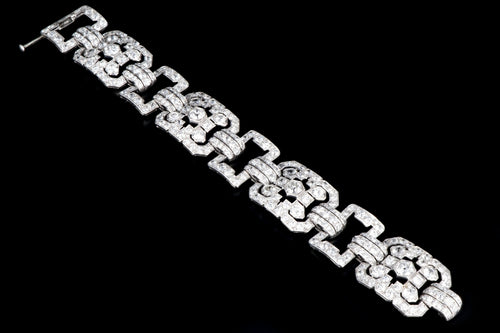 Art Deco Platinum 20 Carat Old European Cut Diamond Bracelet - Queen May