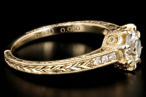 14K Yellow Gold .81 Carat Diamond Ring - Queen May