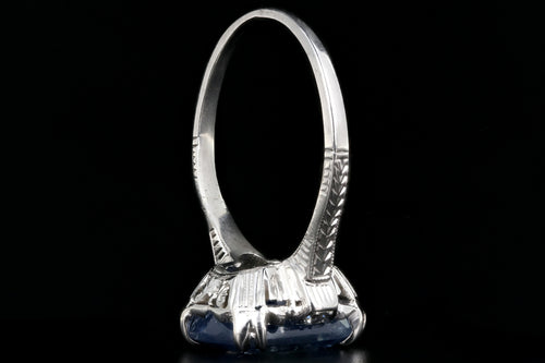 Art Deco Platinum 5.5 Carat Natural No Heat Ceylon Sapphire Ring GIA Certified - Queen May