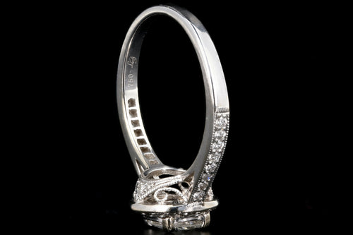 Modern 18K White Gold .59CT Diamond Engagement Ring GIA Certified - Queen May