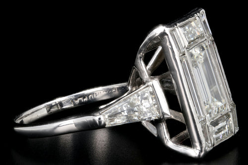 Platinum 1.7 CTR Baguette Diamond 3.45 CTW Engagement Ring - Queen May