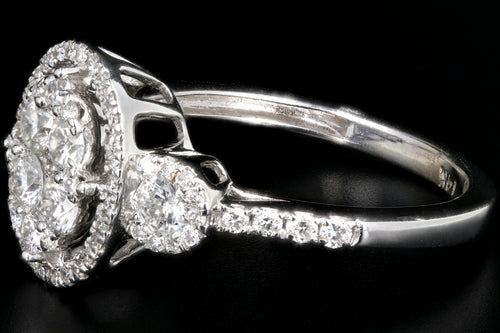 Modern 14K White Gold 1 Carat Total Weight Engagement Ring - Queen May