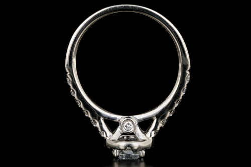 Modern 14K White Gold .70 Carat Diamond Halo Engagement Ring IGI Certified - Queen May