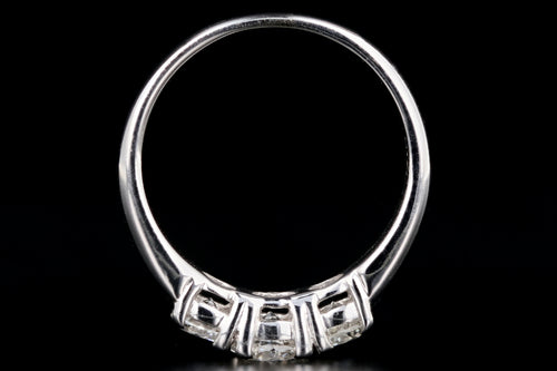 Modern 14K White Gold 1 CTW Three Stone Diamond Ring - Queen May