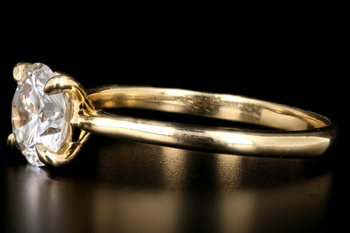 New 18K Yellow Gold GIA D Vs1 1.35 Carat Diamond Engagement Ring - Queen May