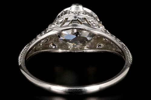 Art Deco Platinum 1.99 Carat Old European Cut Diamond Engagement Ring GIA Certified - Queen May
