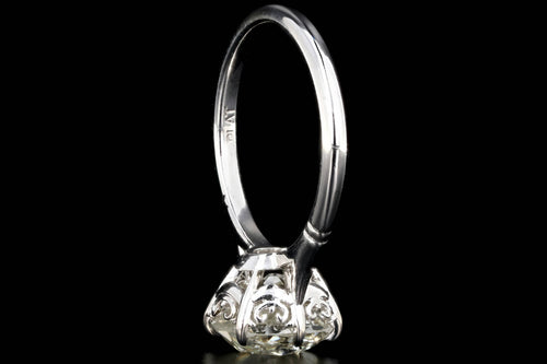 New Platinum 3.14 Carat Old Mine Cut Diamond Engagement Ring - Queen May