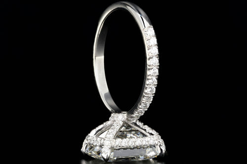 New Platinum 5.02 Carat Emerald Cut Diamond Engagement Ring - Queen May