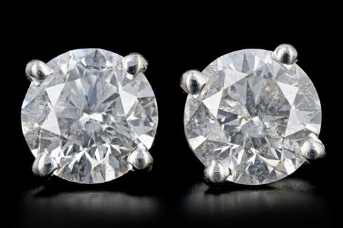 Modern 14K White Gold 2.61 CTW Diamond Studs Diamond & Gem Laboratories of America Certified - Queen May