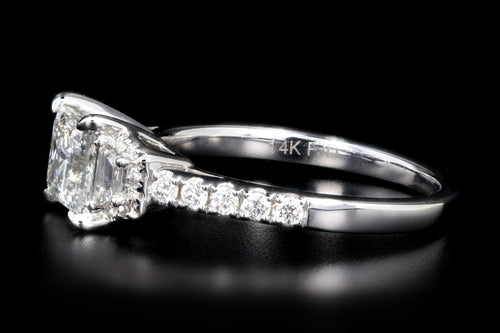 New 14K White Gold 1.04 Carat Princess Cut Diamond Engagement Ring GIA Certified - Queen May