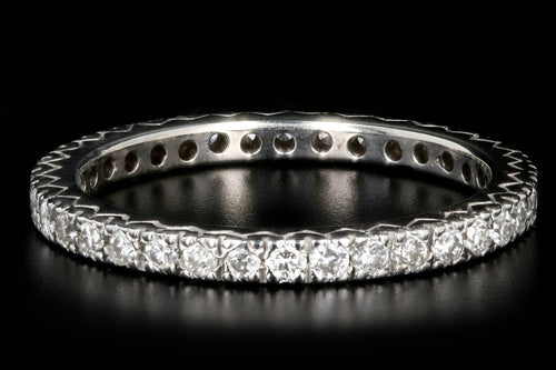 Vintage 14K White Gold .50 Carat Round Brilliant Cut Diamond Eternity Band - Queen May