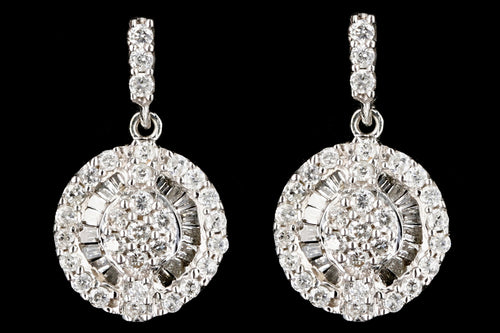 Modern 18K White Gold .50CTW Diamond Earrings - Queen May