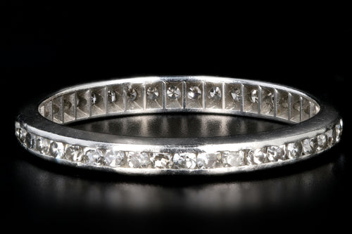 Art Deco Platinum .50 Carat Single Cut Diamond Eternity Band Dated 11.28.36 - Queen May