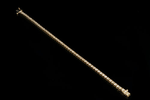 Modern 14K Yellow Gold 2 Carat Round Brilliant Cut Diamond Tennis Bracelet - Queen May
