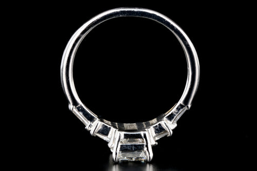 Modern Platinum 1.50 Carat Emerald Cut Diamond Engagement Ring GIA Certified - Queen May