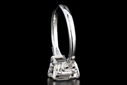 Modern Platinum 1.50 Carat Emerald Cut Diamond Engagement Ring GIA Certified - Queen May