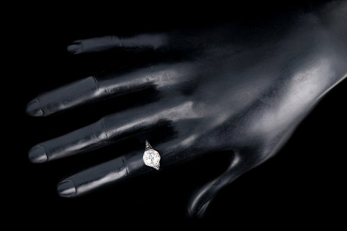 Art Deco Platinum .85 Carat Old European Cut Diamond Engagement Ring - Queen May
