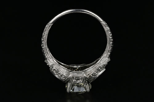 Art Deco Platinum 2.15 Carat Old Mine Cut Diamond Engagement Ring - Queen May