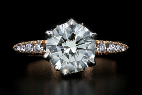 Modern 18K Rose Gold 1.86 Carat Diamond Engagement Ring GIA Certified - Queen May