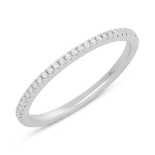 14K White Gold 0.18 Carat Total Weight Round Diamond Eternity Band - Queen May