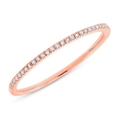 14K White, Yellow or Rose Gold .10 Carat Total Weight Round Diamond Half Eternity Band - Queen May