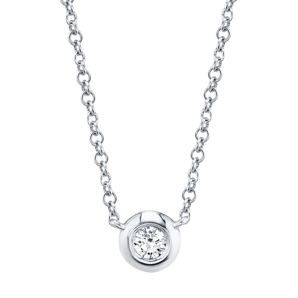Round Diamond Bezel Necklace | Consider the Wldflwrs