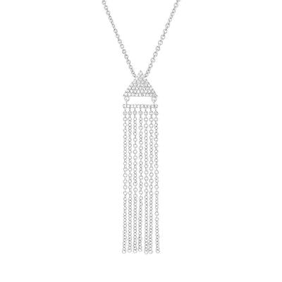 14K Gold 0.11 Carat Total Weight Diamond Fringe Necklace - Queen May