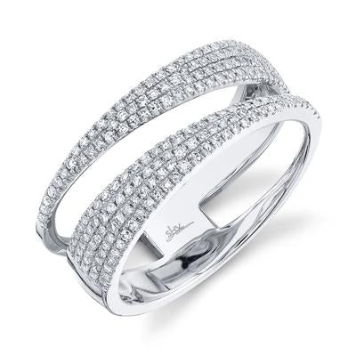 14K White Gold .45 Carat Total Weight Diamond Pave Band - Queen May