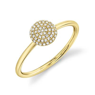 14K Gold Diamond Pave Circle Ring - Queen May