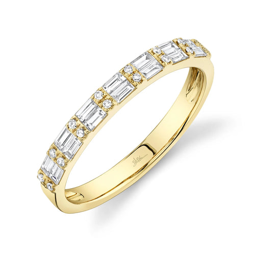 14K White or Yellow Gold 0.35 Carat Total Weight Diamond Baguette Band - Queen May