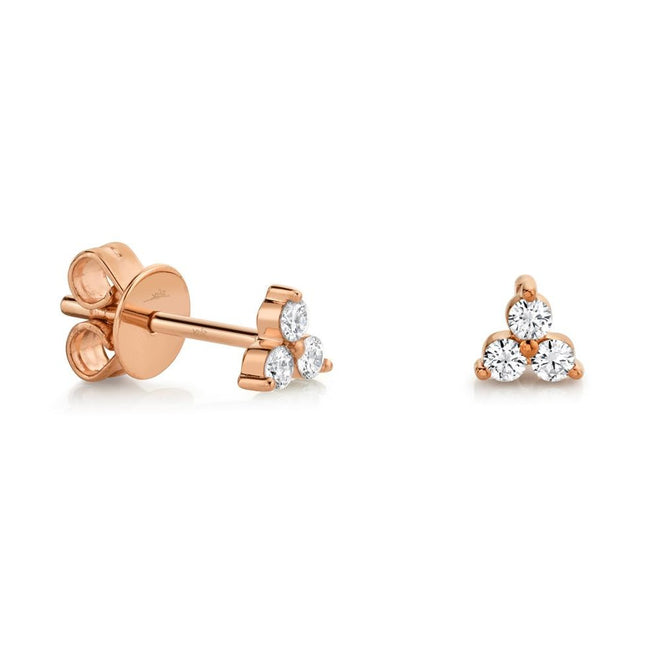 14K White, Yellow or Rose Gold .15 Carat Total Weight Diamond Stud Earrings - Queen May