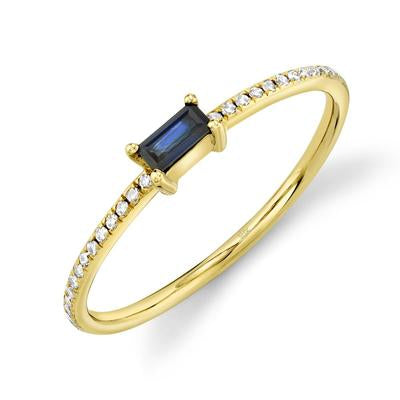 New 14K Yellow Gold Natural Sapphire & Diamond Band - Queen May