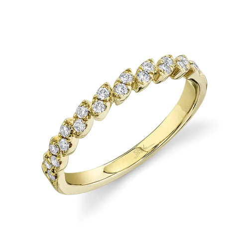 14K White or Yellow Gold 0.24 Carat Total Weight Diamond Slanted Wedding Band - Queen May