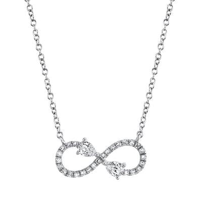 14K Gold Diamond Infinity Pendant Necklace - Queen May